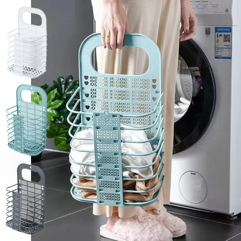 

1PC Foldable Bathroom Laundry Basket Wall-mounted Dirty Clothes Storage Basket Household Laundry Bag Laundry Bathroom Organizer