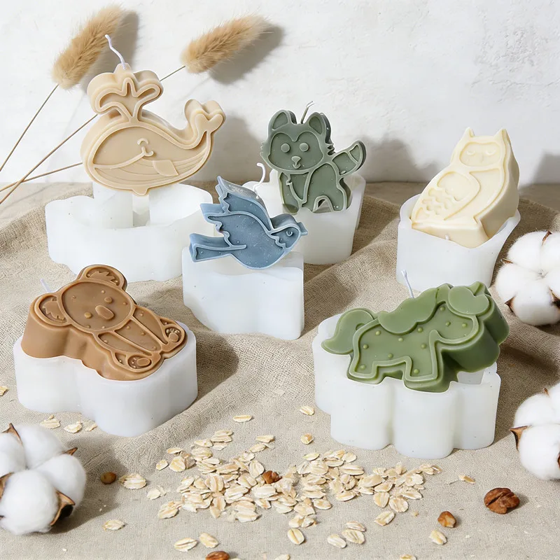 

Cute Animal Silicone Candle Mold - DIY Bird Dolphin Koala Flying Dog Horse Aroma Soap Plaster Tool for Creative Home Crafting