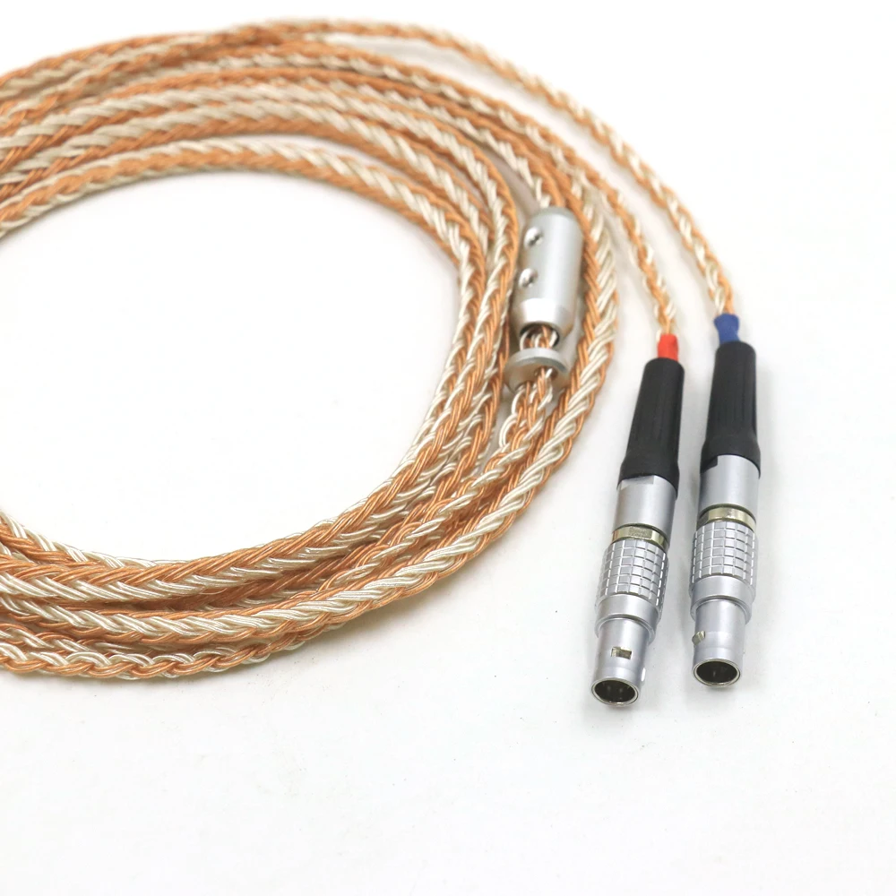 16 núcleos para Focal Utopia ELEAR 4Pin XLR 2,5 MM/4,4 MM equilibrio plateado Cable de actualización de auriculares trenzado mixto