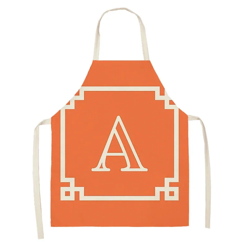 Home wreath Letter Pattern Apron Women Men child Linen Stain Resistant Apron Cooking Household Cleaning Tool Kitchen Utensils