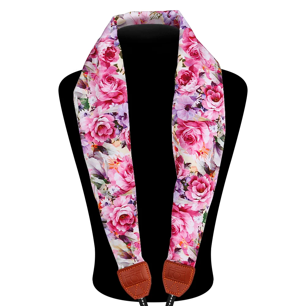 Универсальный регулируемый наплечный шейный ремень для цифровой зеркальной камеры тканевый цветочный шарф для CANON NIKON SONY Fujifilm Leica Pentax Olympus