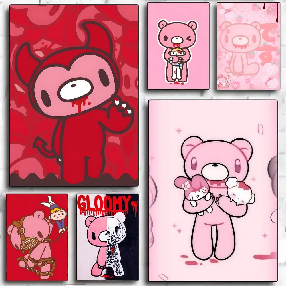 Cute Mascot Gloomy Bear Poster Modern Wall Decor Collection for Home Design