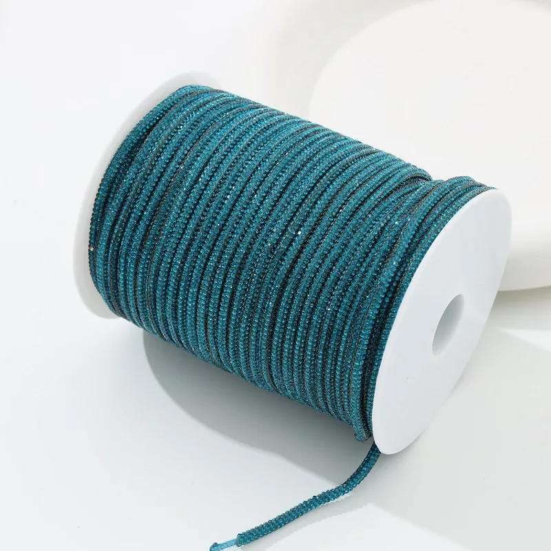 50yards 4mm Crystal Rhinestone Cord Trim Glass Diamond Rope DIY Sewing For Clothes Shoes Bags Wedding Dress Costume Decoration image 3