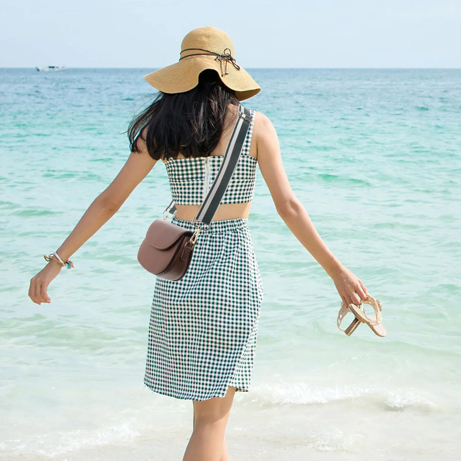 컬러 콘트라스트 가방 스트랩 교체 세트 고품질 조절 가능한 벨트 크로스바디 백 DIY 핸드백 스트랩 장식