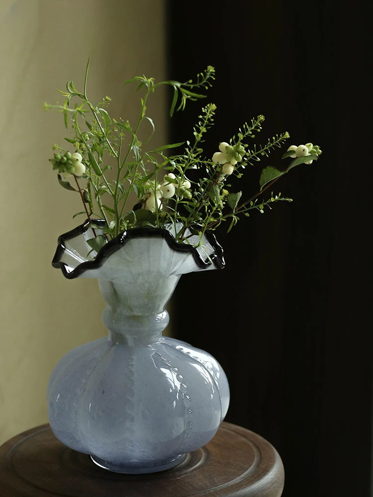 

Customized human flowering glass vase French vintage purple home living room home decoration ornaments gift packaging
