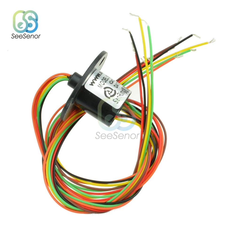 6Channel 2A 22mm Wires Capsule Slip Ring Mini Rotate Dining Table Slipring DIY Fish Wheel Conductive Signal Collector Ring