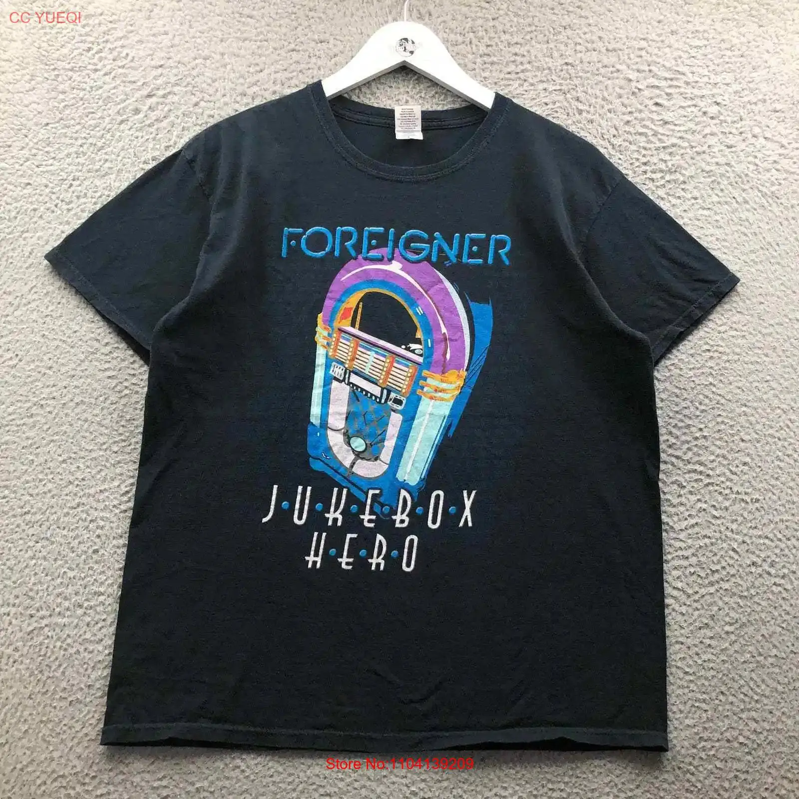 Foreigner Jukebox Hero World Tour 2011 T-Shirt Men's Large L Short Sleeve Black long sleeves