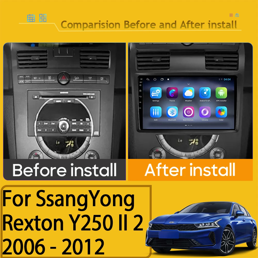 Car GPS Android For SsangYong Rexton Y250 II 2 2006 - 2012 Auto Radio Multimedia Player Stereo Video Touchscreen Navigation WIFI