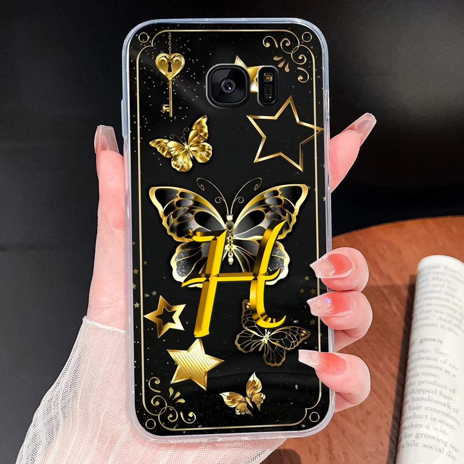 حافظة لهاتف سامسونج جالاكسي S7 S6 Edge حافظة رائعة بحروف اسم لينة من السيليكون مقاومة للصدمات غطاء شفاف لهاتف جالاكسي S 7 S6Edge + غلاف هاتف #5