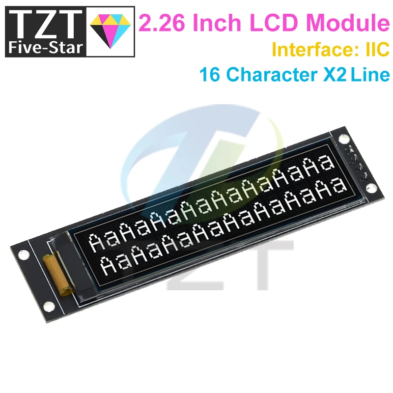 Imagem -04 - Tzt-módulo de Tela Oled Branco para Arduino Ips 1602 Caracteres Interface Iic Ks0066 Drive ic 3.3v 2.26 in 4pin