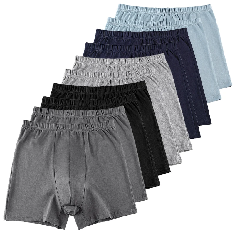 

New Cotton 10Pcs Older Men Boxer Shorts Elderly Underwear Sports Comfort Loose Fit Panties Breathable Long Underpant Male Briefs