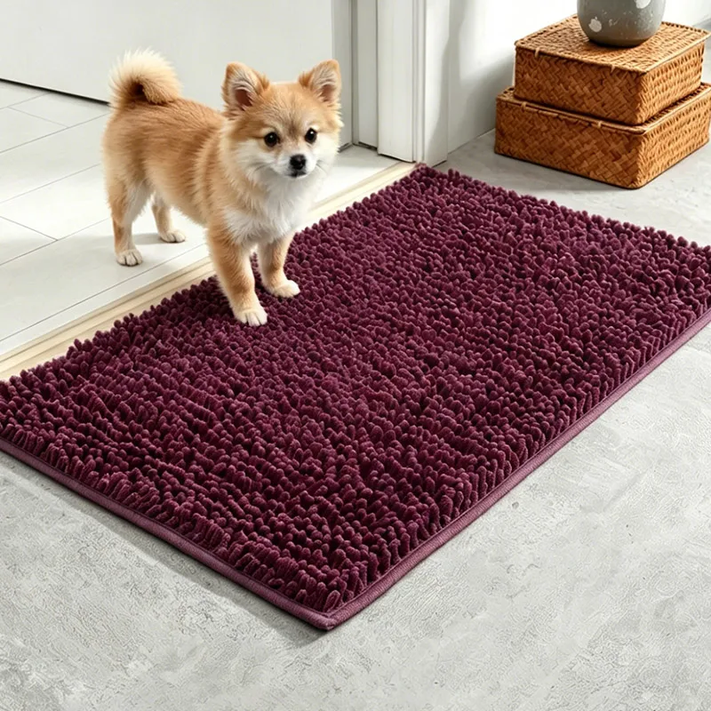 Superabsorberende hondenmat, antislip onderkant, wasbare entreekleed, houdt vloeren schoon, perfect voor modderige natte schoenen & poten, grijs