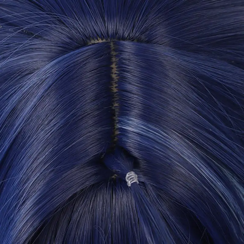 Anime Genshin Impact Ororon Herren Cosplay Perücken Kostüme Kopfbedeckung 55cm Lange Simulierte Kopfhaut Dichte Gemischte Voluminöse Lange Haarperücken – Detail 5