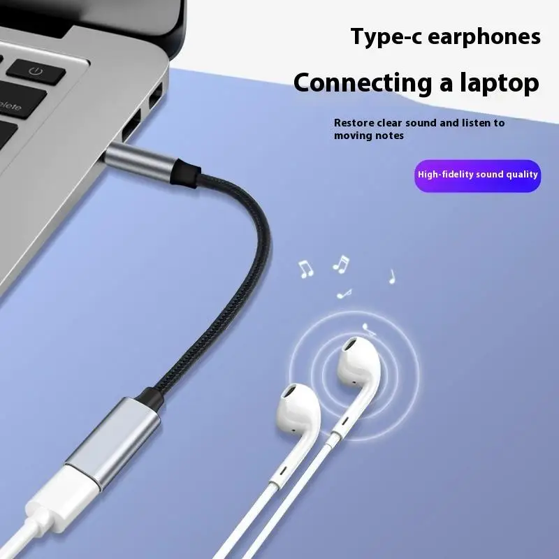 1 Piece Phone Tablet PC Accessories With USB C Port Cable Conversion Earphone Microphone 3.5mm Male To Type-C Aux Audio Adapter