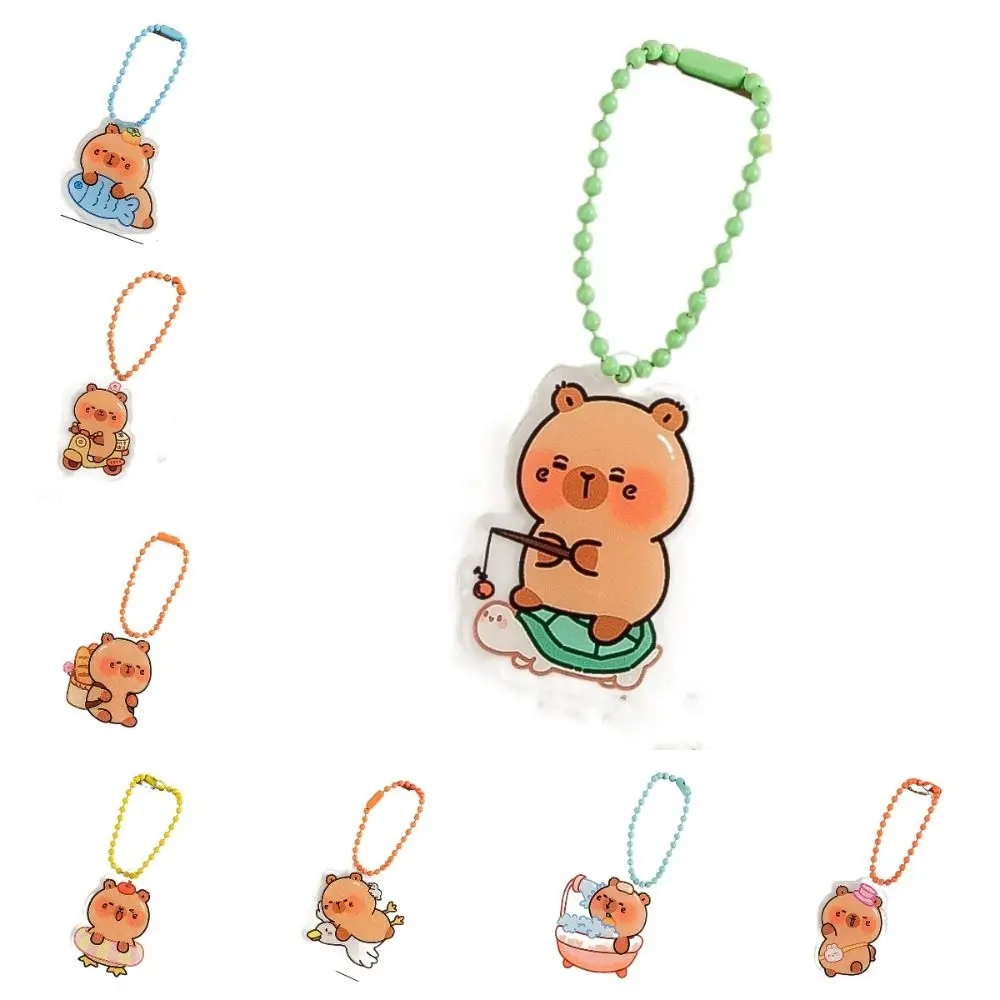 New Lovely Capybara Keychain Acrylic Cartoon Bag Charm Key Ring Gift