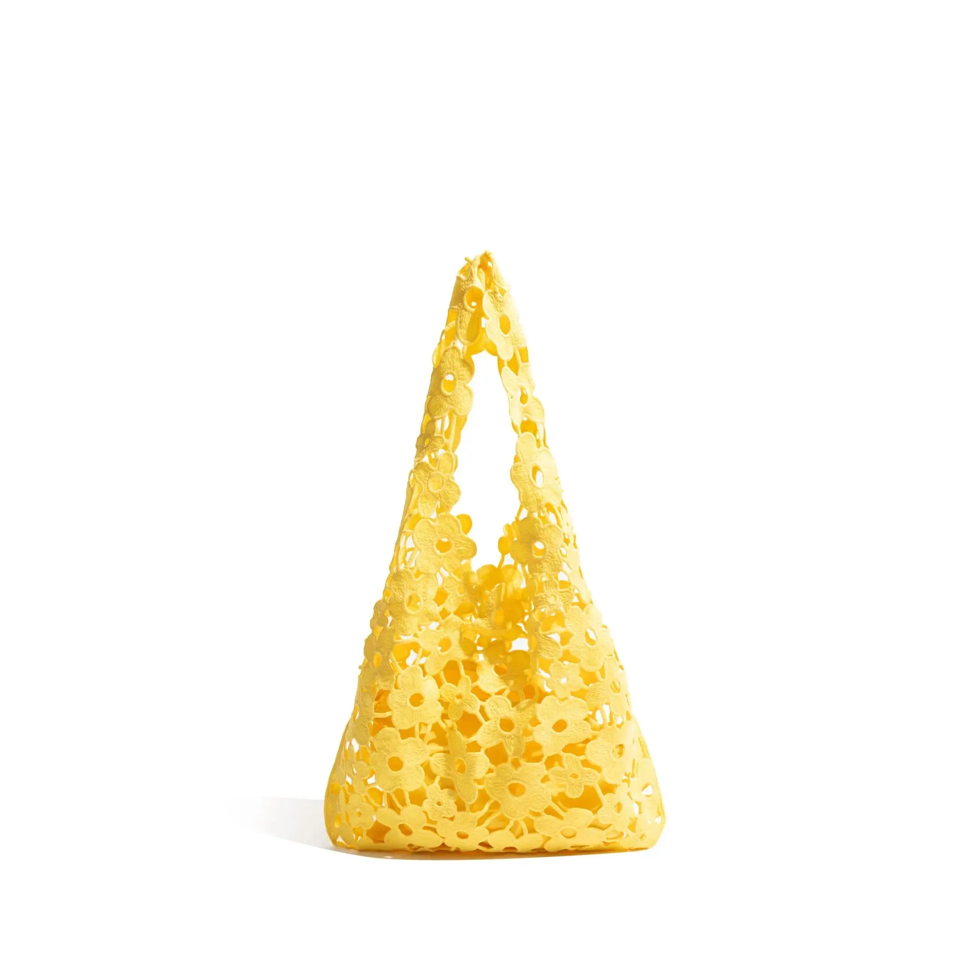 

Korean Petal Design Hollowed Out Texture Shoulder Bag Solid Color Fashionable Exquisite Handbag 2026 Spring New Women's Tote Bag