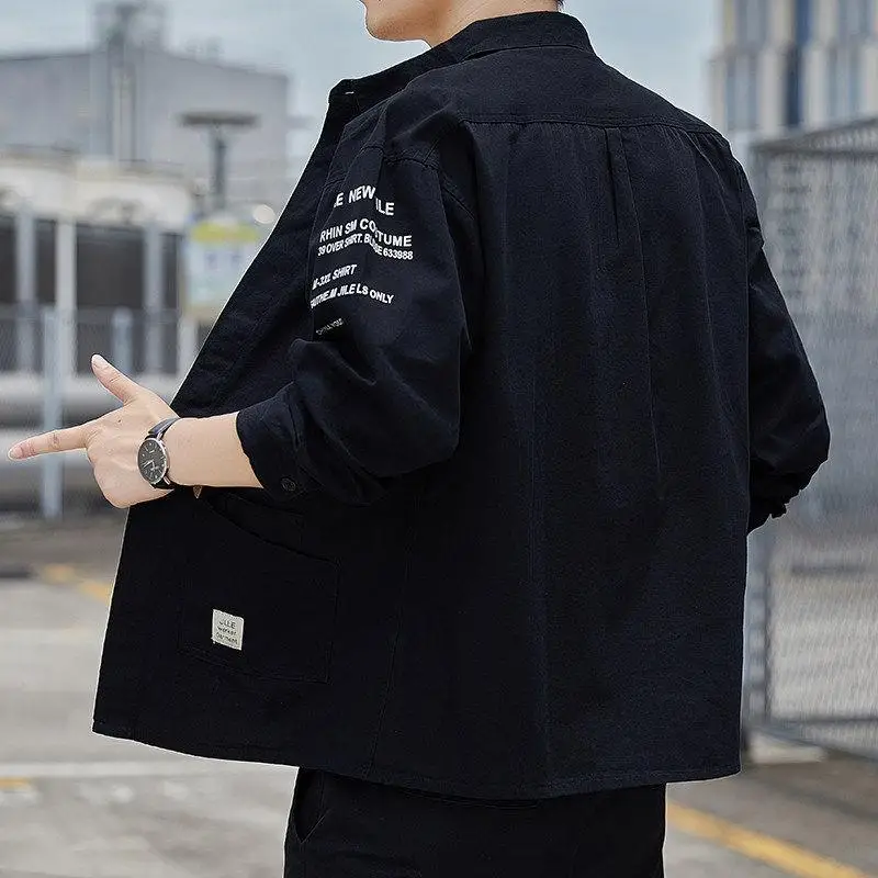 

Loose Long Sve Work irt Men's Spring Autumn New Sle Wear Resistant Outerwear Office Labor Protection Workwear Sunscree...