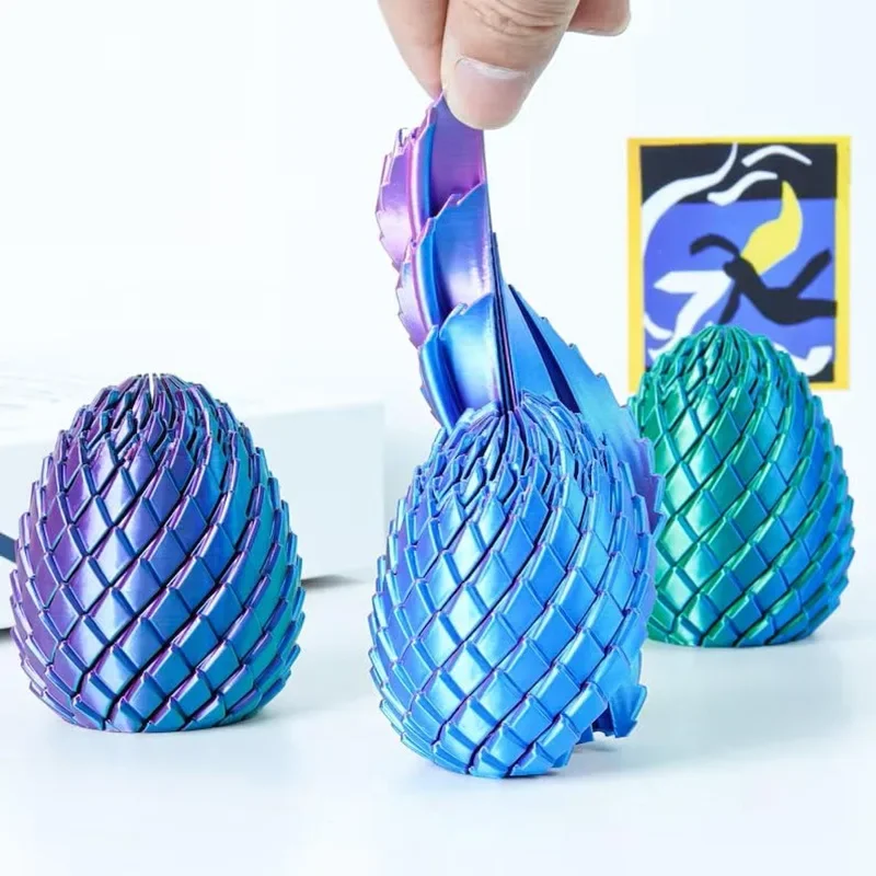 Jouet Fidget Œuf de Dragon Imprimé en 3D, Sphère Anti-Stress à Engrenage Dégradé Rotatif, Ornement de Bureau Créatif Cadeau Anti-Anxiété