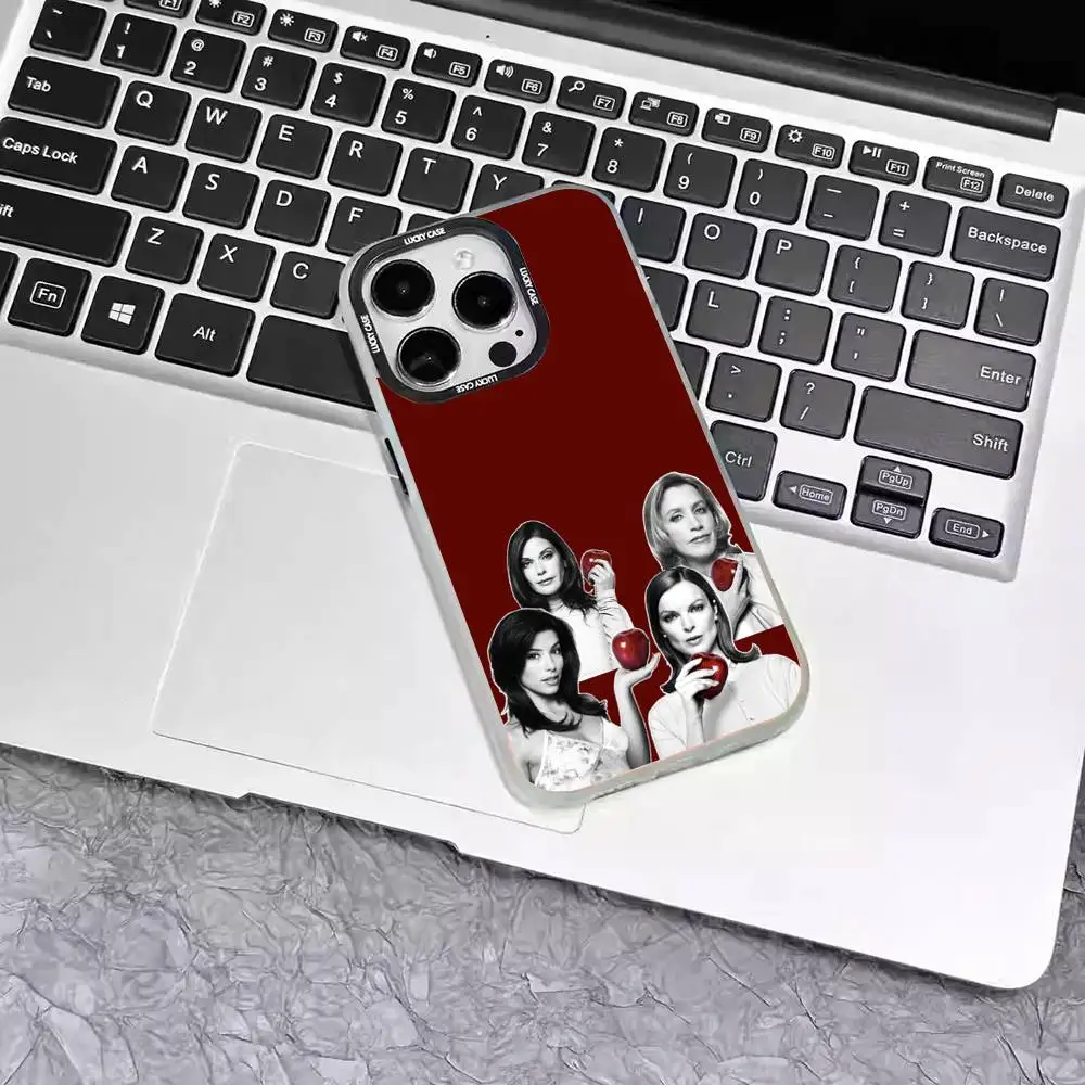 1 قطعة ربات البيوت اليائسات التلفزيون فيلم جراب هاتف الليزر IMD اللون الفضة قذيفة آيفون 17 16 15 14 13 12 11 الهواء برو ماكس زائد #5