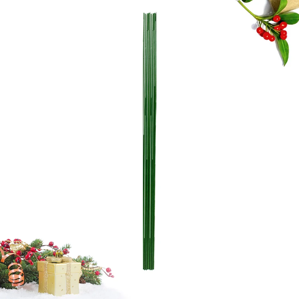 200 PCS Paper Wrapped Wire Floral Arrangement Flower Artificial Stems Green Craft