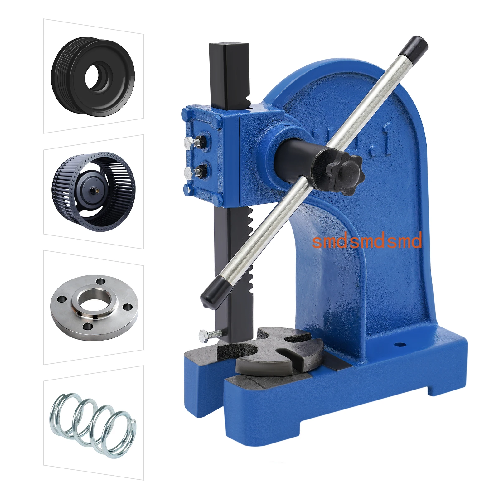 1 Ton Manual Arbor Press  Heavy Duty Desktop Arbor Press Cast Iron Material for Riveting Punching Holes