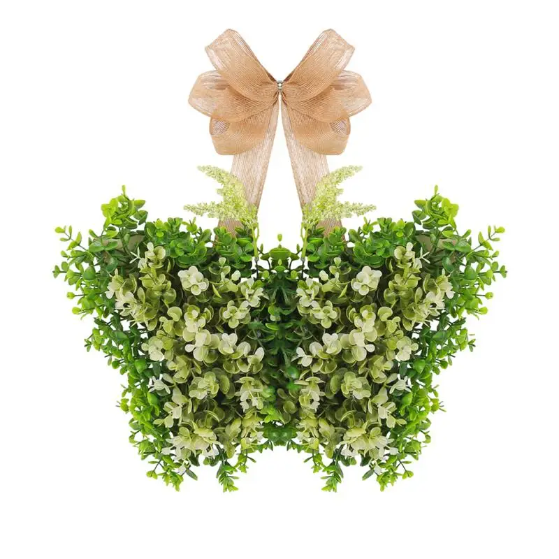 

Artificial Spring Wreaths Front Door Decor Artificial Faux Plant Butterfly Wreaths Garland Home Decor Weather Resistant Window