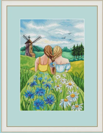 

Chamomile Girl 35-46 DIY Needle Work Cross Stitch Set Counted Cross Stitch Kit 28ct 14ct 32ct Metallic cotton aida