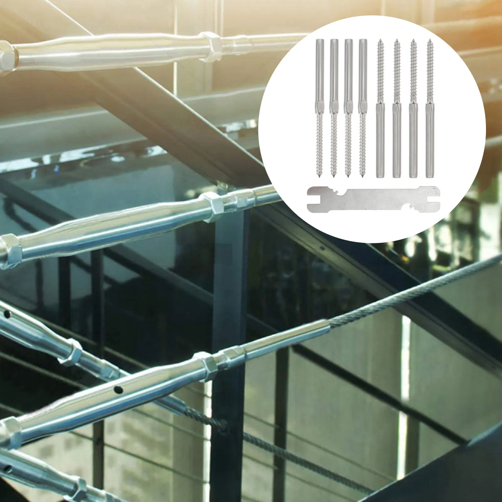 

8 шт. промышленных обжимных втулок-коннекторов из нержавеющей стали для тросов, для морских такелажных систем, палубных ограждений и кабельных сборок