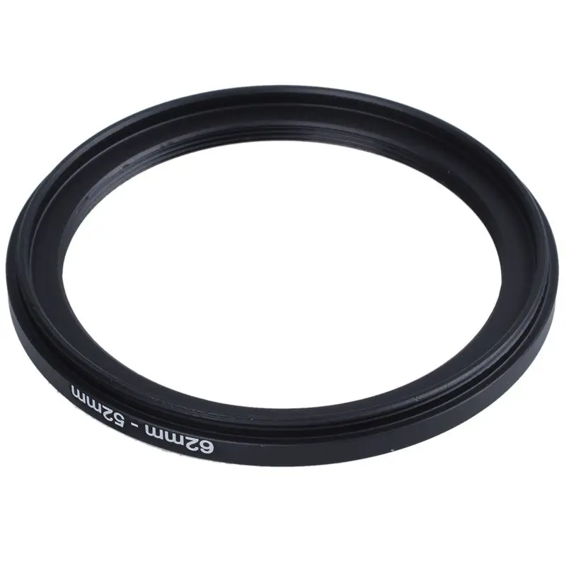 DT24 62mm to 52mm Step Down Ring Adapter, Black Metal Lens Filter Adapter Ring for Camera, 2 Pack