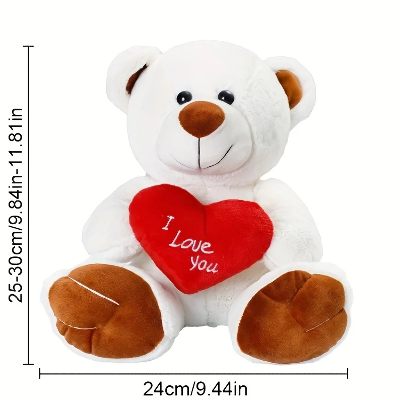 1PC Adorable Cartoon Rose Teddy Bear Doll Pillow - Perfect Plush Toy for Valentine\'s Day & Weddings!Mother\'s Day gift