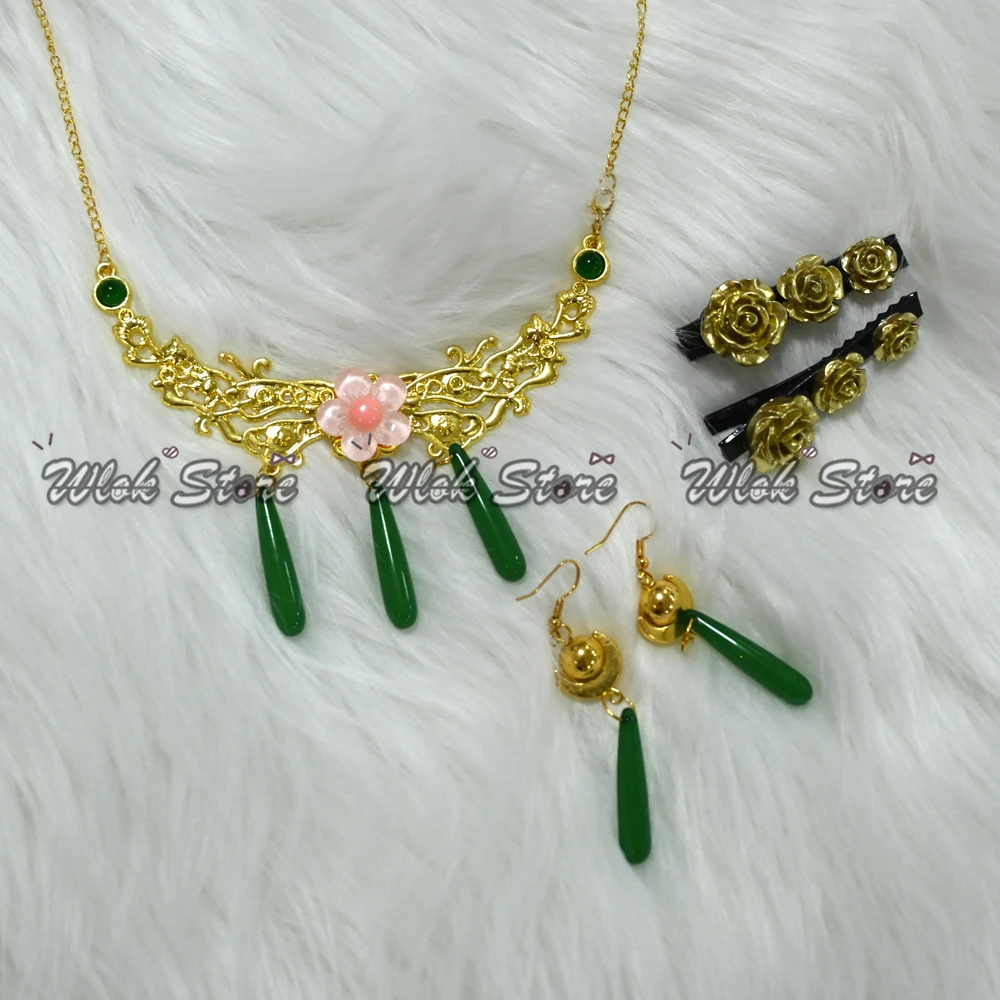 Anime Apothecary Diaries Maomao Cosplay Halskette, Ohrringe und Haarspangen Mao Mao Gartenparty Cosplay Kostümzubehör – Detail 8
