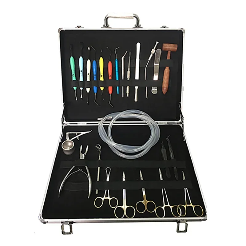 26pcs Dentals Surgical Instrument Set with Aluminum Box