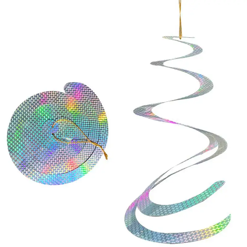 

Hanging Wind Twisting Spiral Reflector Scare Bird Discs Device Efficient Spiral Bird Device Reflect Light