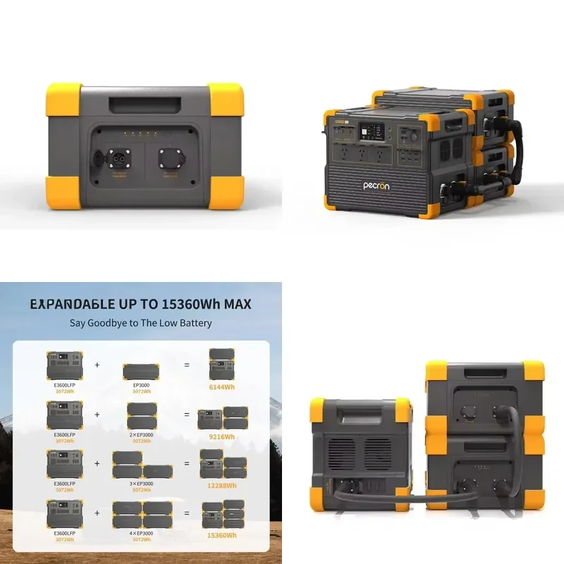 1x E3600 + 2x EP3000 48V Power Station for Portable Solar Generator 9216Wh