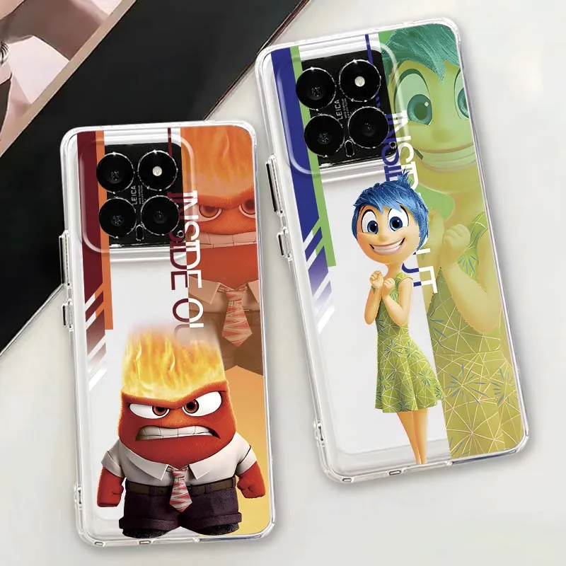 

Inside Out2 Cartoon Art Phone Case For Xiaomi 15 14 13 12 12S 12X 12T 11 11T Pro Lite TPU Transparent
