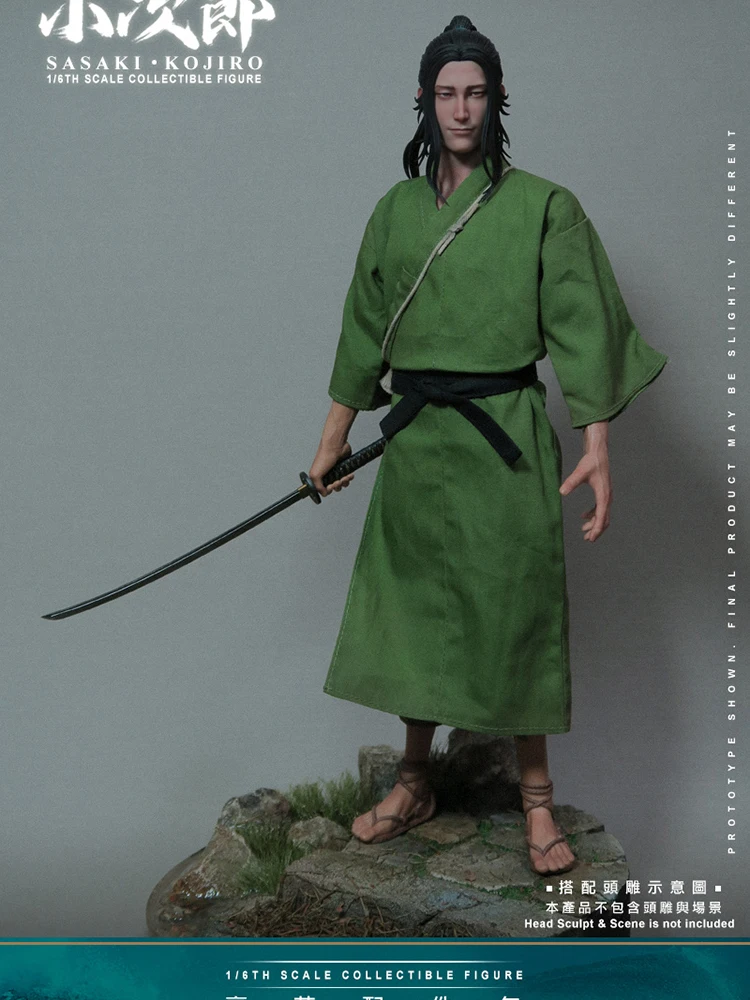 Eleven X kai studio 1/6 Movable Sasaki Kojiro Japanese Samuari Action Figure Mini Hand Model Accessory 12" Figurine Collection