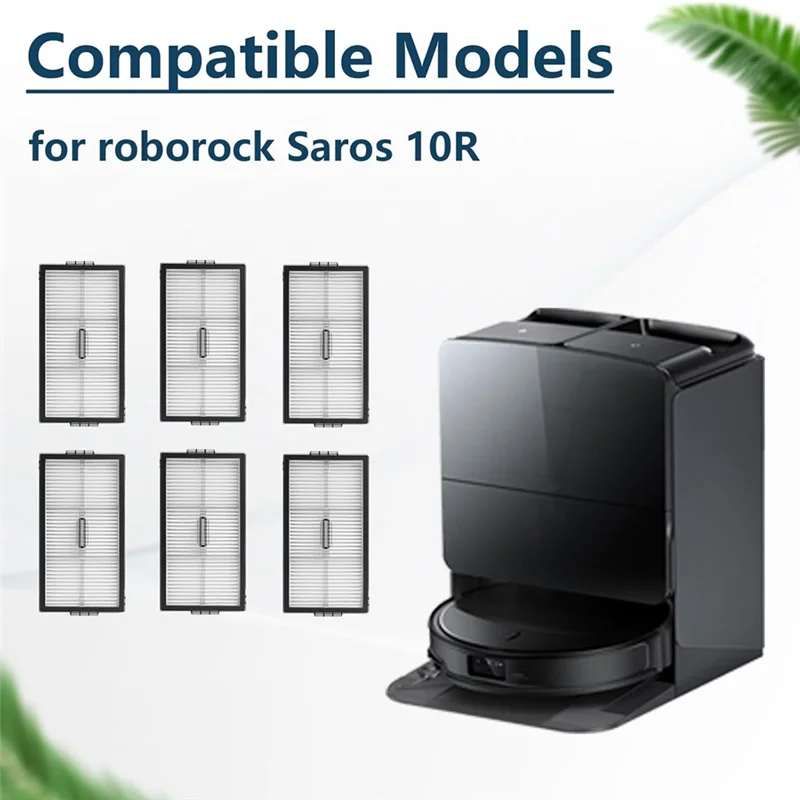 YCOC-Juego de accesorios de filtro Hepa de repuesto para piezas de aspiradora Roborock Saros 10R