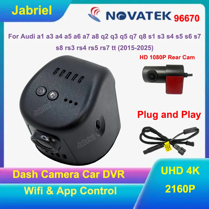 

4K UHD 2160P Car DVR Dash Camera For Audi s1 s3 s4 s5 s6 s7 s8 rs3 rs4 rs5 rs7 tt a1 a3 a4 a5 a6 a7 a8 q2 q3 q5 q7 q8 2015-2025
