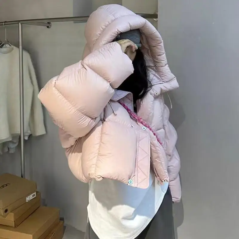 Fille étudiant vers le bas coton veste coton rembourré veste épaissir Style américain automne hiver femmes à capuche doudoune manteau