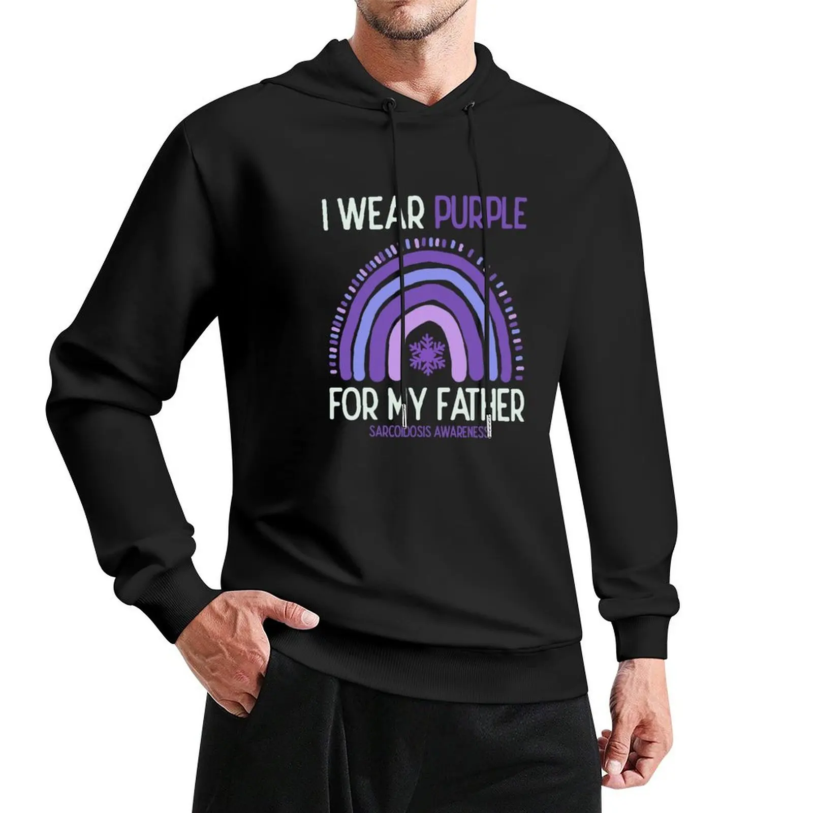 

Sarcoidosis Awareness I Wear Purple For My Father Pullover Hoodie mens clothing japanese style men's sweat-shirt tracksuit men