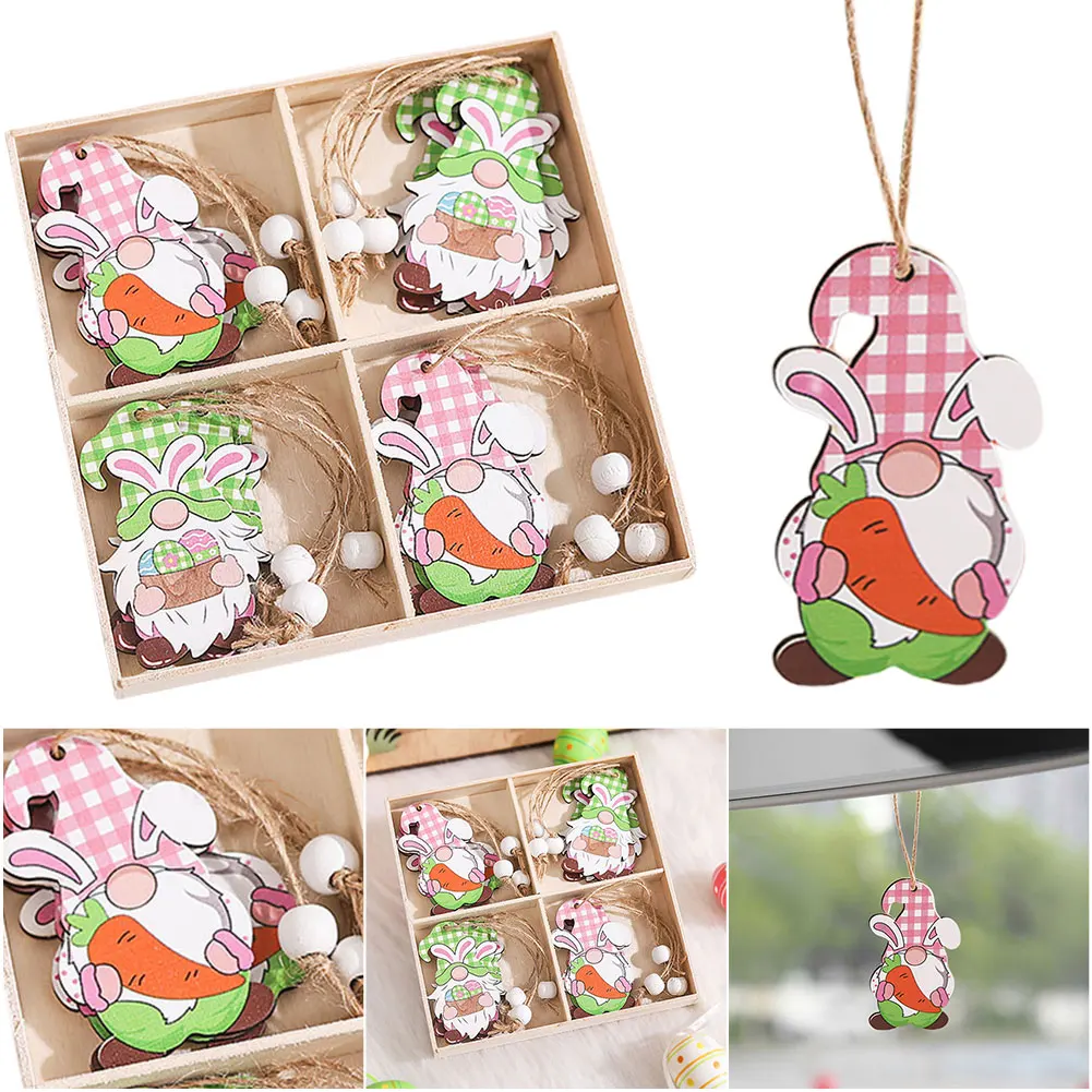 4PCS Easter Wood Ha…