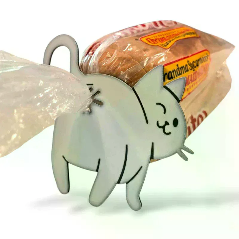 2pcs 3D Cat Butt Bread Bag Clip Snack Bag Sealing Clip Novelty Kitchen Gadget Food Storage Bag Clip For Cat Lovers