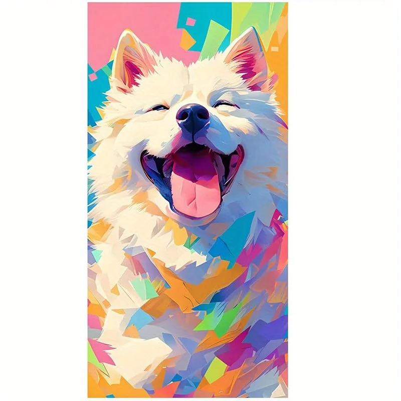 Beach Towels Luxury Beach Towels Large Personalised Beach Towel Colorful Geometric Dog Pattern Sun Protection Windproof Suitable
