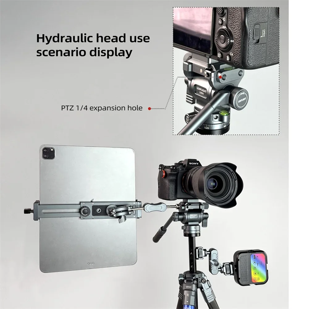 Quick Release Plate Fluid Video Head Panoramic Gimbal Head Tilt  w Detachable Handle for Tripod Shooting