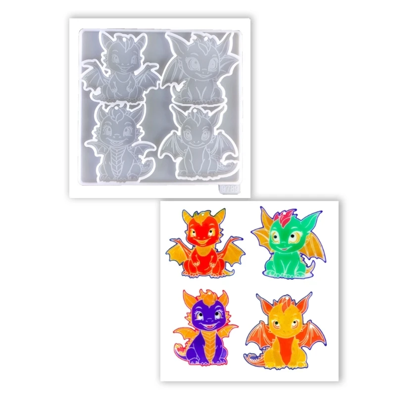 

Silicone Pendant Mold Crafts Molds Dragon Baby Keychain Mould Silicone Material Perfect Gift for Hand Making Lover