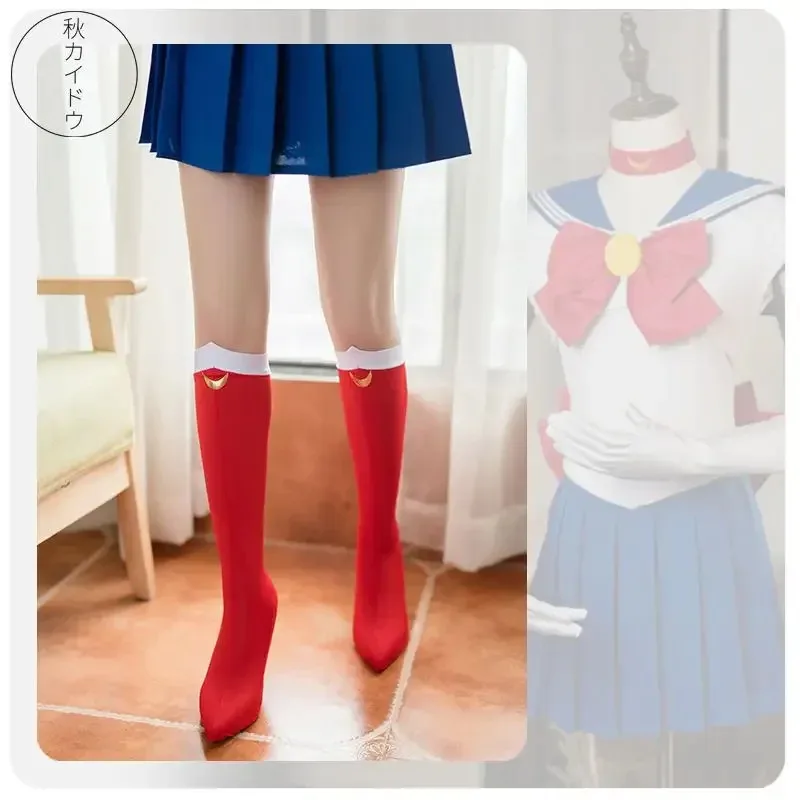 Calcetines de chica marinero de Anime, cubrezapatos de Luna para Cosplay, accesorios, medias Tsukino Usagi, trajes, adorno, Cosplay, fiesta de Carnaval de Halloween