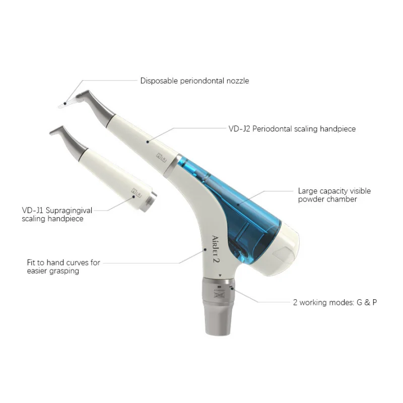 JUMTOP Dental Air Polisher Supragingival and Subgingival Teeth Sandblasting Gun Air Water Spray Polishing Dentistry Tools