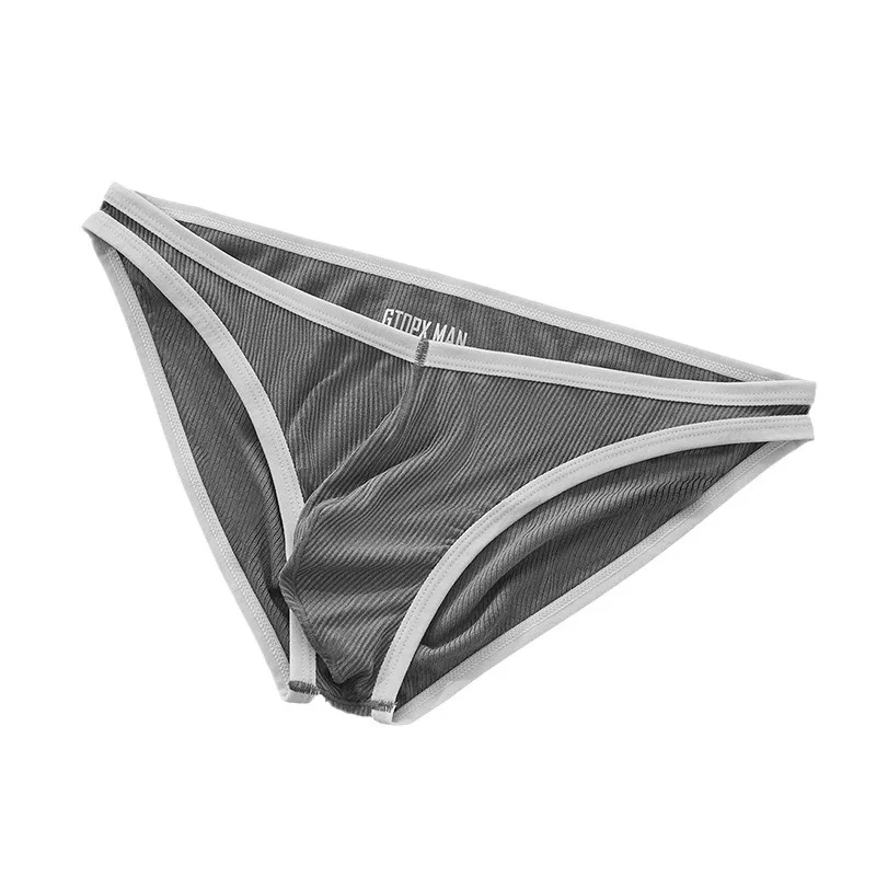 Viscous fiber men's underwear, low waisted V-shaped, fashionable, breathable, comfortable triangle pants, sexy bikini 3PCS