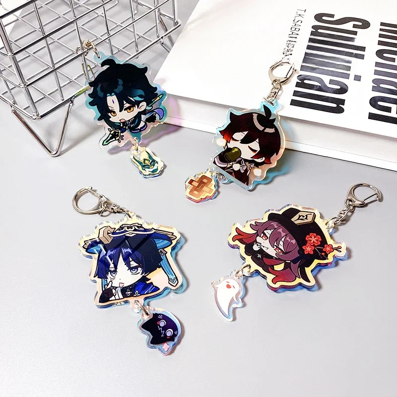 Genshin Impact Xiao Venti Scaramouche Yoimiya Zhongli Cute Cartoon Keychain Pendant Kawaii Periphery Toy Adorkable Gift