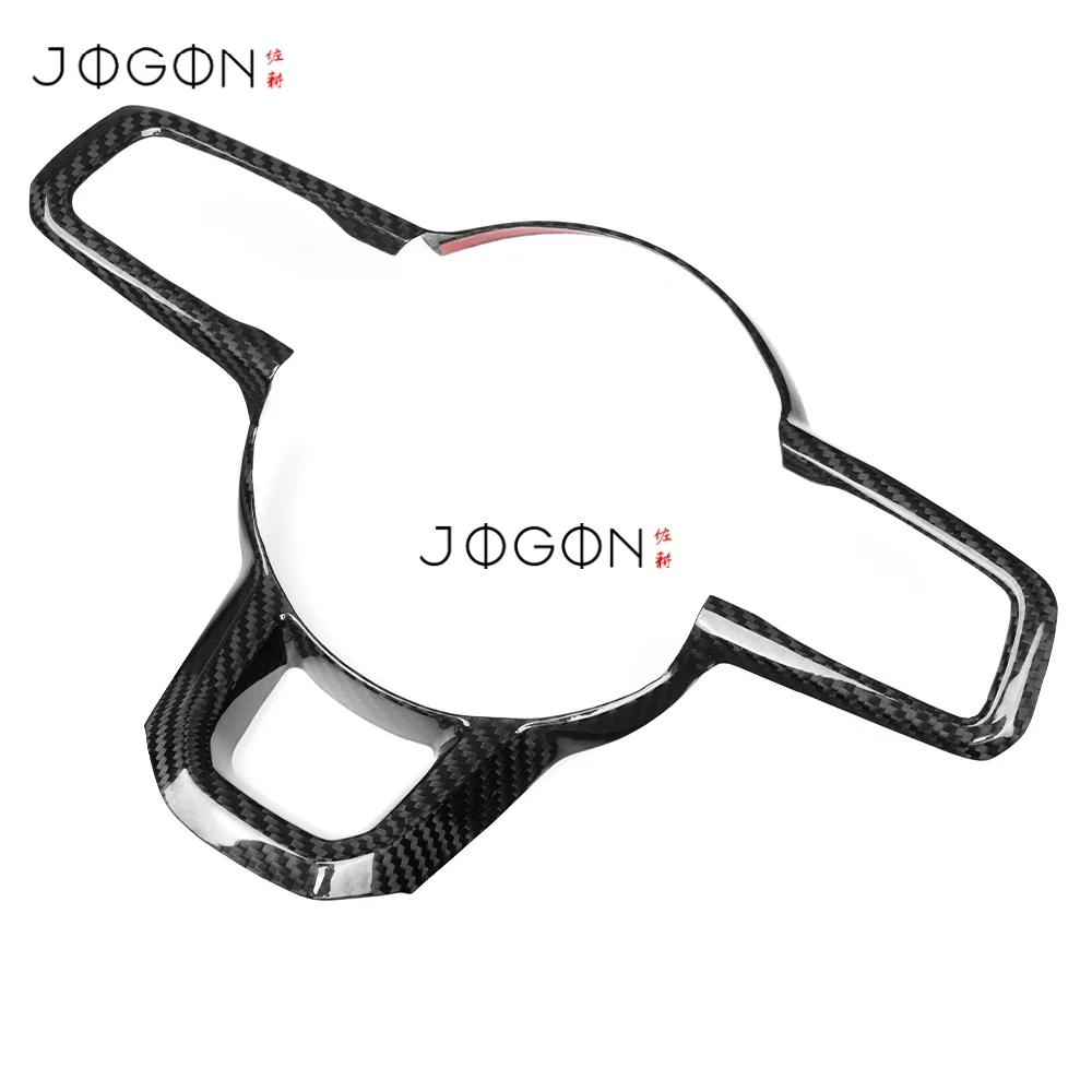 ألياف الكربون الجافة سيارة الداخلية عجلة القيادة زر قطاع غطاء الكسوة اكسسوارات ل جيب رانجلر JL 2019-2025 المصارع JT #5